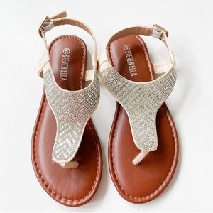 Steven Ella Beige Rhinestone Sandals B16231